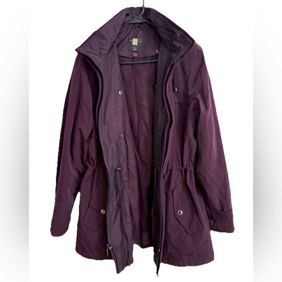 Gallery Hooded Winter Coat Women’s Full Zip Size XL Purple - Picture 2 of 8